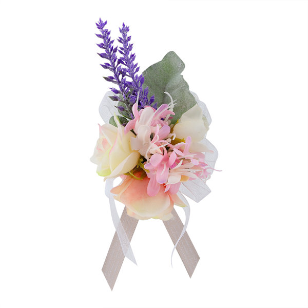 1 st vacker konstgjord hand handled blomma brudtärna corsage bröllopsdekoration (E-hand blomma)
