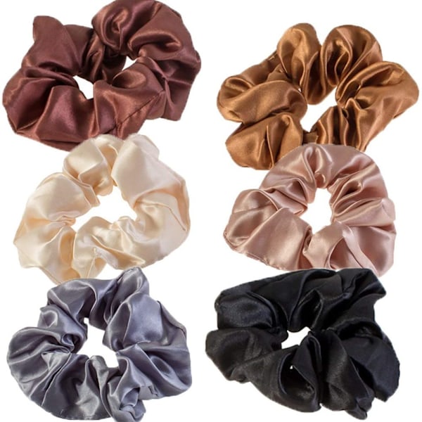 Stilrena Hårband, Mellanstora Scrunchies, Enfärgad, Bekväm Användning, Presentval, Slitstarkt Material, Scrunchies i Satinsilke, Förebygger Hårbrott