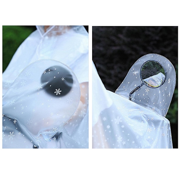 Transparent regnkappa för damer, elcykel, helkropp, lättviktig, lång scooterregnkappa 4XL Snövit