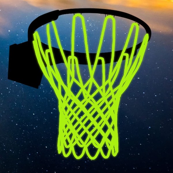 Glow Basketbollnät, Nattljus Basketbollnät Ljusstark Utomhus Bärbar Solenergi Sport Nylon
