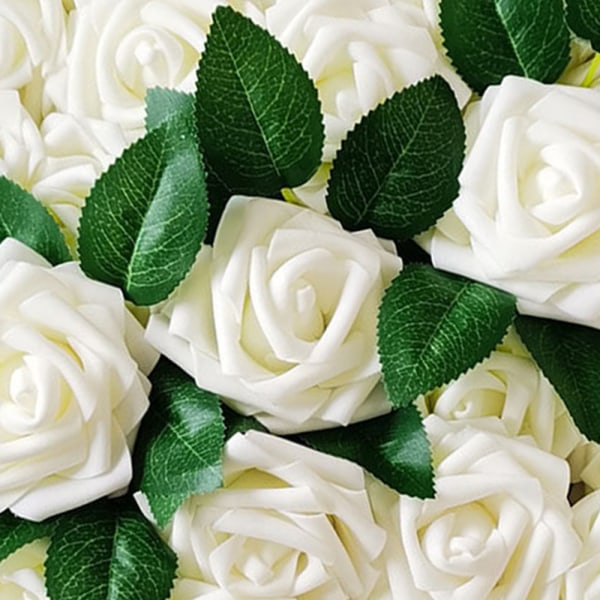 Konstgjorda blommor skum rosor med stjälkar-bröllopsbuketter