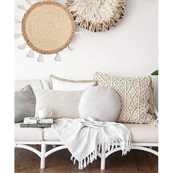 Vävda korgar i rotting, väggdekoration, liten macrame boho väggdekoration, heminredning…