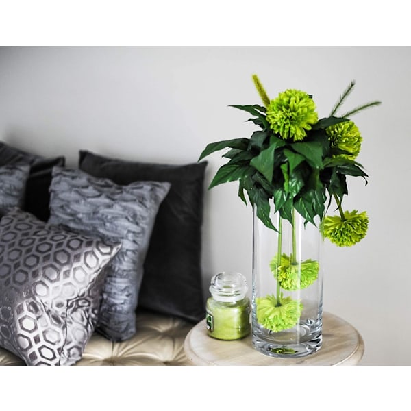 Cylinderformad glasvas, diameter 5\", höjd 12\", genomskinlig blomsterbehållare, högt mittpunktarrangemang för bröllopsfest, heminredning, 1 styck