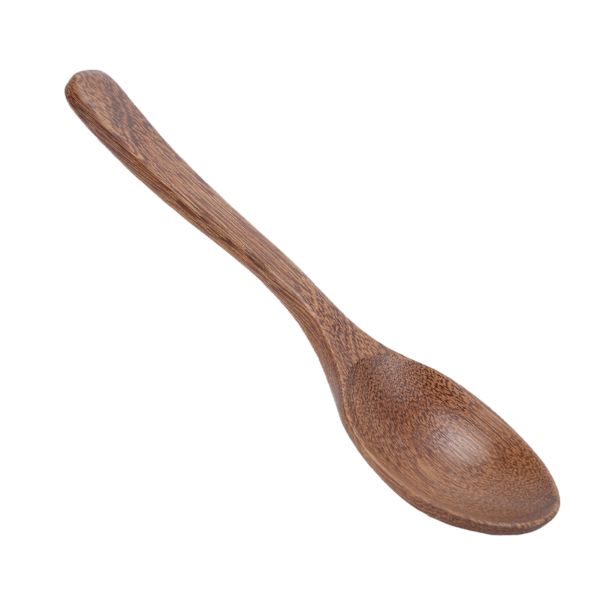 5 st träskedar Burr Free Robust Hållbar Lätt Värmebeständig Trä Mätssked Set för Gåvor HemBig Crimp Tail Spoon