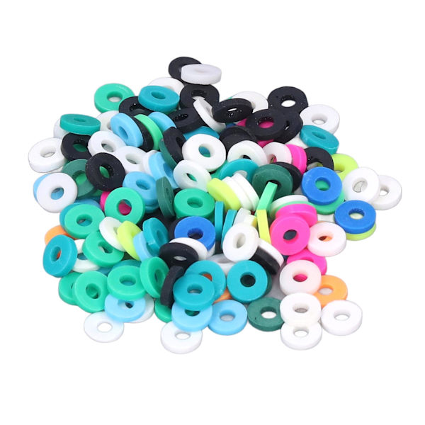 1200 st platta lerpärlor 6 mm levande rika färger vattentäta blekningsfria lätta polymerlerpärlor för DIY-armband halsband