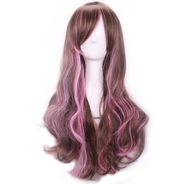 70cm Mode Kvinna Lockigt Vågig Syntetisk Lång Gradient Färg Hår Party Cosplay Peruk