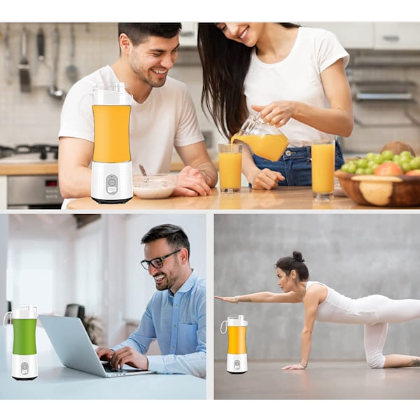 Bärbar Juice Blender, Trådlös & Portabel Design, Uppladdningsbar med USB-port, Stark Mixningskraft för Färska Juicer & Smoothies, BPA-Fri