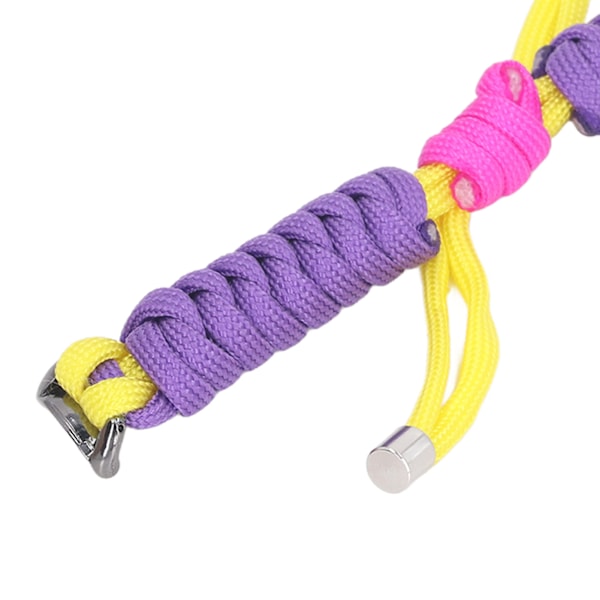 Ersättningsarmband Elastiskt Band Stickad Tvinnad Knut Nylon Smart Armbandsrem för Mi Band 8 Gul Mörklila