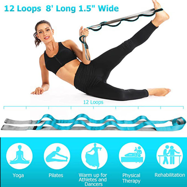 Yogarem, icke-elastiska stretchband för träning, fysisk