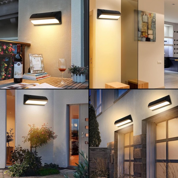 Utomhusvägglampa med rörelsesensor, 30W modern utomhusvägglampa, IP65 vattentät LED utomhusbelysningslampa för terrass, trädgård, gångväg, uteplats,