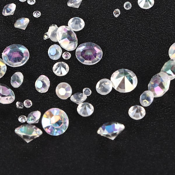 4000 st akryl strass, giftfria, luktfria, AB-färg, blandade 3/6/10 mm, för gör-det-själv-smycken, dekorationer, konst och hantverk