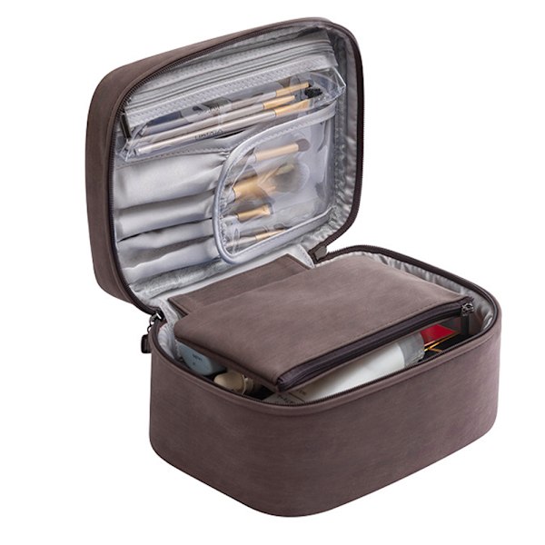 Perfekt present för kvinnor, hållbar design multifunktionell sminkorganisatör med avtagbar väska, vattentätt material för säker och enkel resa