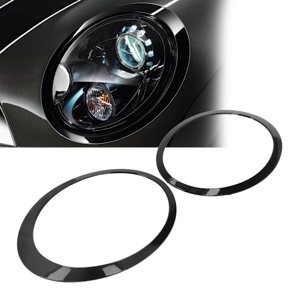 Par Headlight Trim Ring Blank Svart Höger Vänster 51137149905 Ersättning för Cooper Clubman R55 2008‑2015