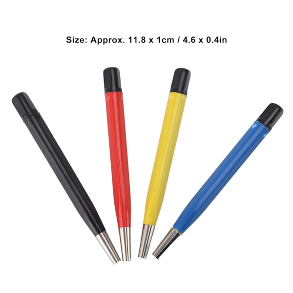 4 st Repbortspenselset Penstil Förberedande Slippensel med Stål Mässing Glasfiber Nylon Justerbara Spetsar för Smycken Klocka Mynt Rengöring