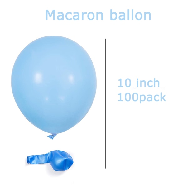 Ballongblått paket med 100 25 cm Könsavslöjande, 10 tum Latex Helium Naturlatex Blå Ballongballongdekoration, för glada helger och