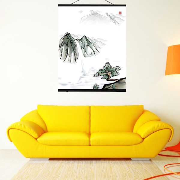 Lösning för konstverksvisning, Ljus trä Magnetisk affischhängare Ram för väggkartor Tryck Canvas Konstverksvisning