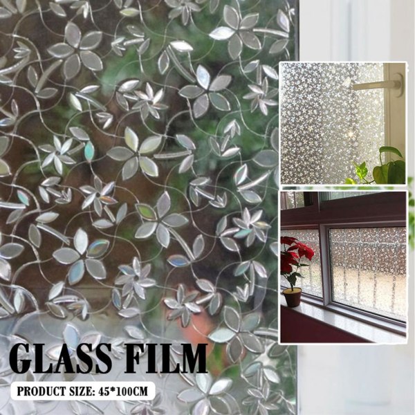 Statisk film glas klistermärke fönsterfilm glasfilm vacker ekonomisk PVC 3D heminredning