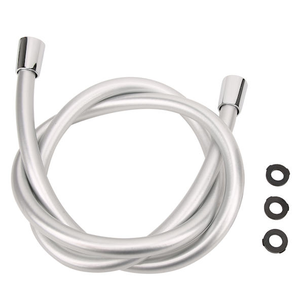 G1/2 tum PVC Flexibel Handhållen Duschhuvudsslang 1,5m Badrumstillbehör Silvergrå