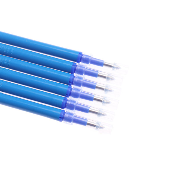 6 st Raderbara Pennor Blå Refiller, Raderbar Gel Blå Penna, 0,7 mm Raderbara Rollerball Pennrefiller med Smidig Skrift för Vuxna Barn Studenter Skola