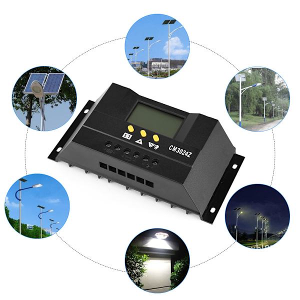 12/24V 30A solcellsladdningsregulator med LCD-display automatisk omkopplingsregulator för spänningssystem