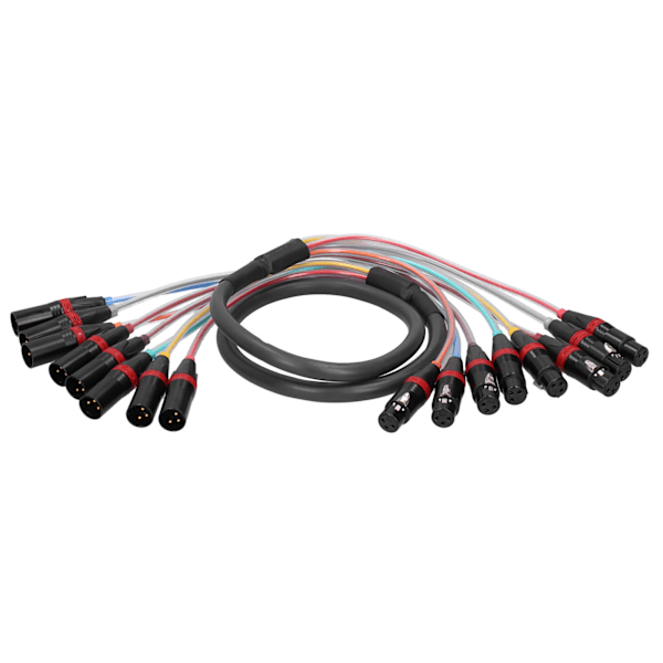8-kanalig XLR Balanserad Huvudljudkabel 1,5m PVC-hölje Ljudsignalkabel Tillbehör