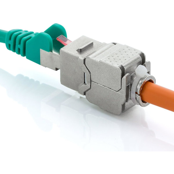 2X Modul Keystone Cat 6a Jack - Skärmad STP RJ45-kontakt Installation Snap-in Montering Okablat Cat 500Mhz 10GBit/s