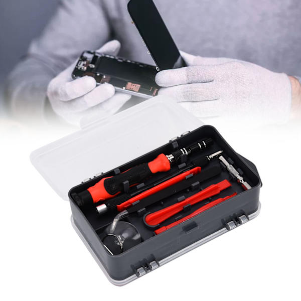 115-i-1 skruvmejselset Magnetisk precision Multifunktionella bits Elektronikreparationssats Röd