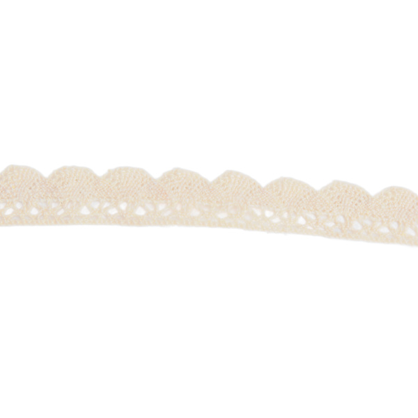 Spetsband DIY Bomulls Nät 2cm Bredd 20 Yards Elegant Tyg Spets Trim för Gardin Kläder Bordsduk Presentpaket Beige