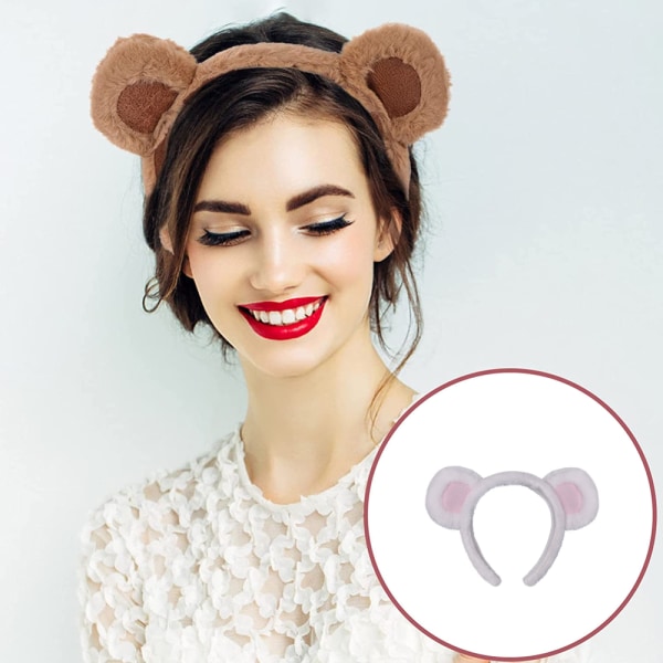 Bear Ears Pannband Härlig huvudbonad Ansiktstvätt hårbågar