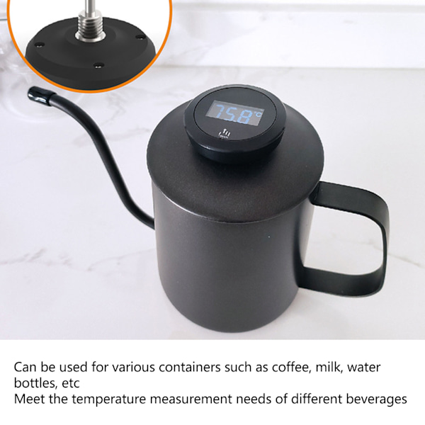 Digital Termometer med Touchskärm IP65 Vattentät Termometer med Rostfri Sond Bakgrundsbelysning för Kaffe Mjölk Gryta Vattenkokare Temperaturmätning