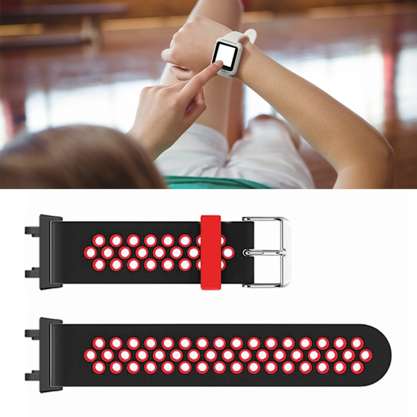 Mjukt silikonarmband för klocka, ersättningsarmband med spänne för Amazfit Active Edge A2212 Svart Röd