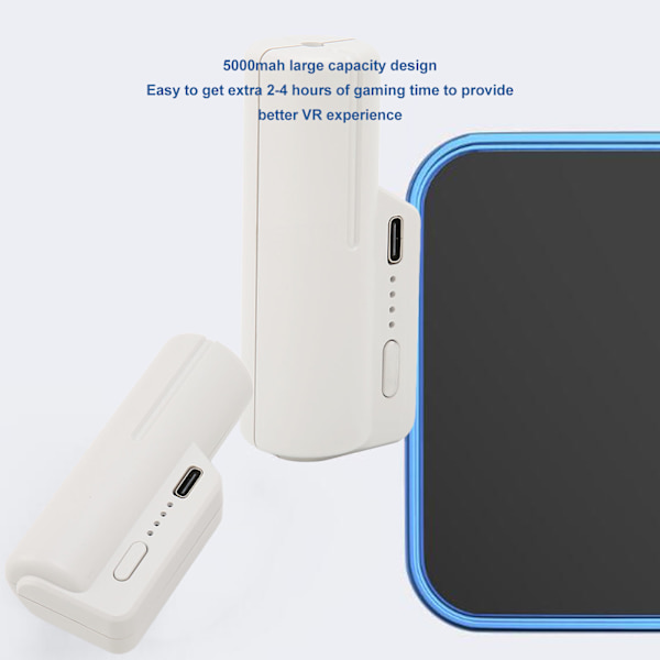 Huvudbandsbatteripaket 5000mAh Stor kapacitet Lätt bärbar VR Förläng ström för Quest 2