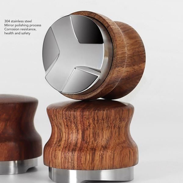 Kaffe Distributör Rostfritt Stål Rosewood Kaffe Tamper Nivå för Kaffe Tillbehör 51mm / 2.0in