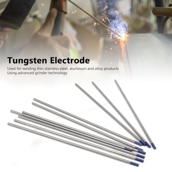 10 stänger Svetsstavar Wolfram Elektrod Båge Yttrium Nål Utrustning Blå 3.2mm WY20