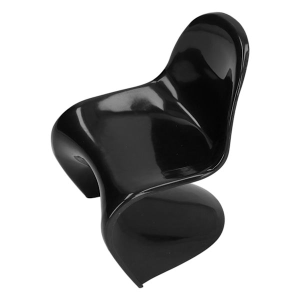 2 st miniatyrstol 1/6 skala casual söt stil DIY liten plastmaterial 14x9x8cm dockhusleksaker för prydnader svart