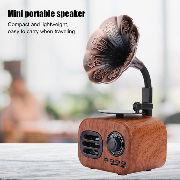 Mini Retro Bluetooth Smart Högtalare Portabel Högtalare Musikspelare för Skrivbord Laptop