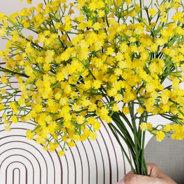 Konstgjord Brudslöja Livslik Simulation Brudslöja Dekorativ Mjuk Plast Falska Blommor för Bröllopsfest Hem Gul