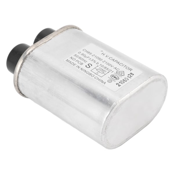 Mikrovågsugnskondensator med universell kompatibilitet, metallhölje högspänningskondensatorersättning för ökad säkerhet (0,9UF, 2100V)