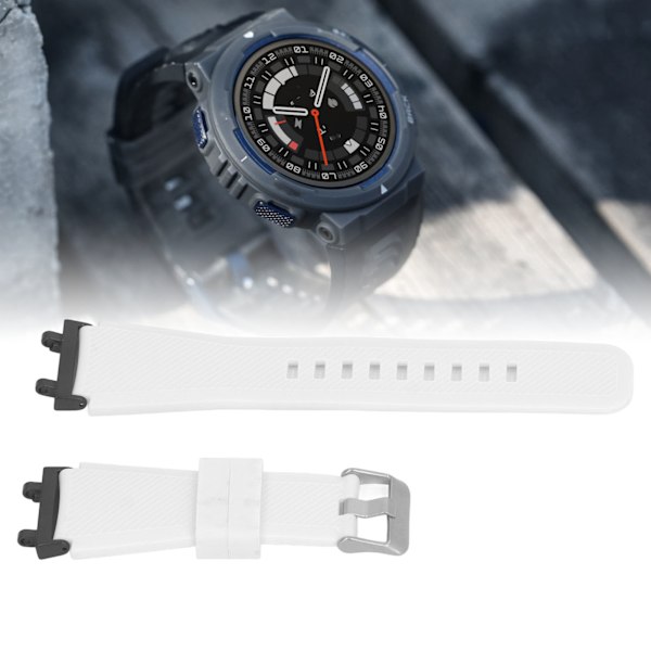 Silikon Twill Klockarmband Elastiskt Bekvämt Mjukt Justerbart Snabbfäste Sport Klockarmbandsersättning för Amazfit Active Edge Vit