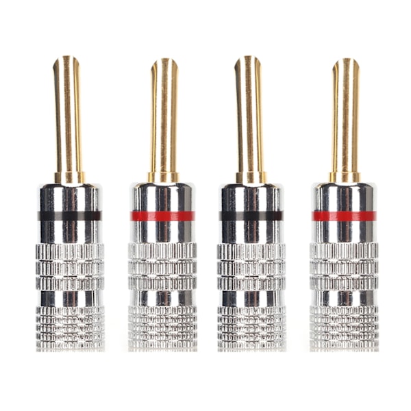 2 par BFA banankontakter 4 mm guldpläterade mässingskontakter med räfflor för förstärkare