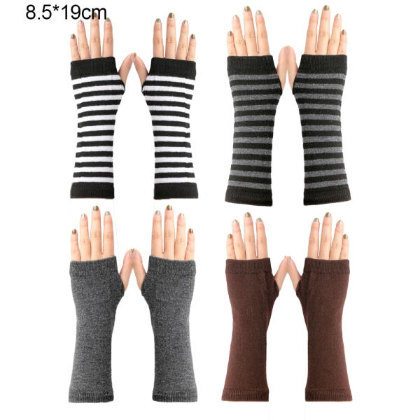 Varma handskar med tumhål Mysiga halvfingerlösa typhandskar