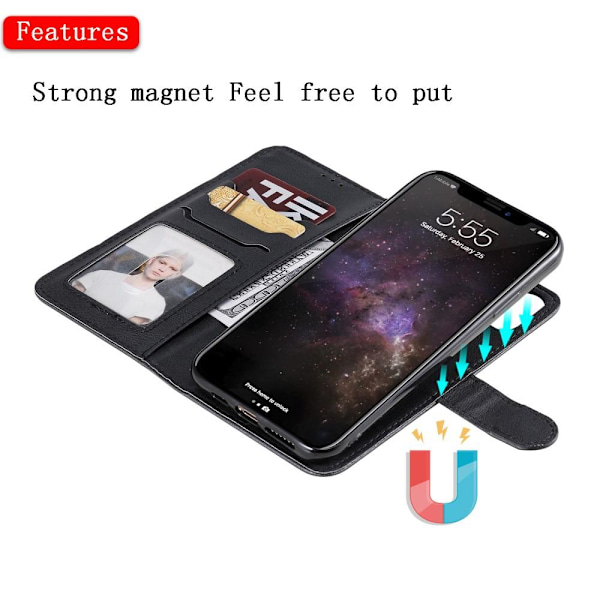 iPhone 11 Pro Max - Plånboksfodral / Magnet Skal - Svart Black Svart