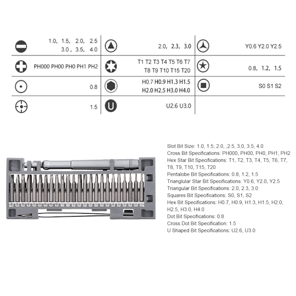 Elektronik Reparationsverktygsset S2 Rostfritt Stål 50 i 1 Magnetisk Mini Precision Skruvmejselset
