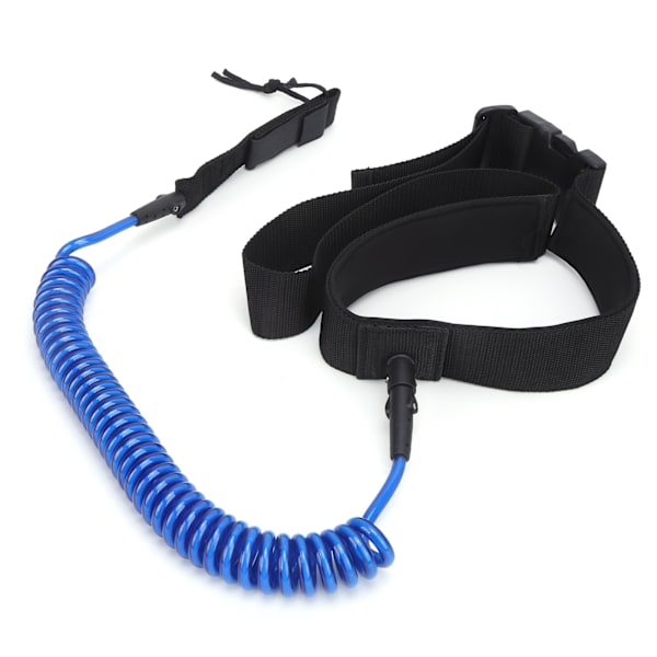 Surfboard Leash TPU Heliciform Bekväm Hög Elastisk Surfing Säkerhet Dragrep (Blå Vit)