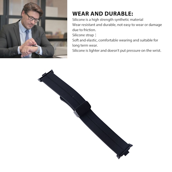 Klockarmband Silikon Magnetisk Vikbar Flexibel Vattentät Klockrem för Mi Band 8 Pro Svart