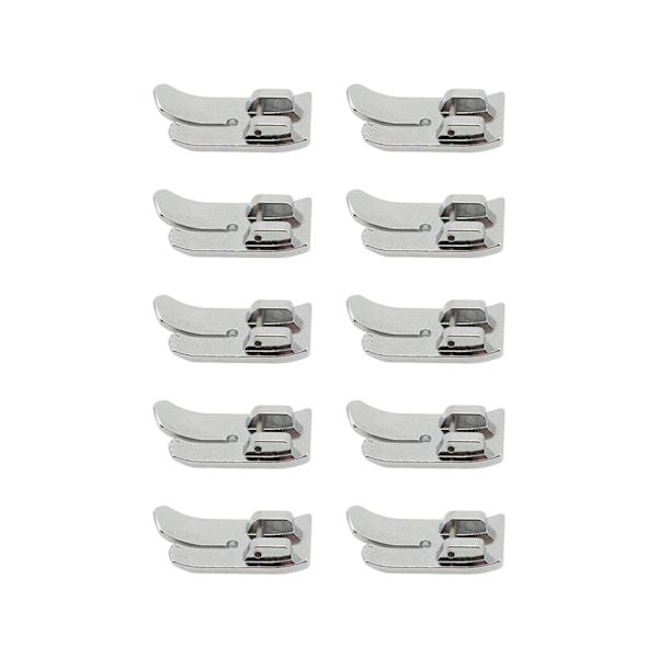 10 st Presser Foot i rostfritt stål, raksöm, mittlinje, presser foot för hushållssymaskiner