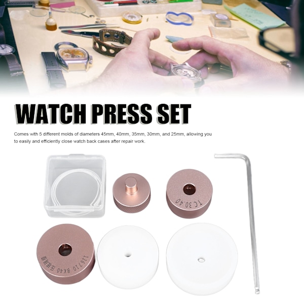Urpress Set 45/40/35/30/25mm Professionell Reparationssats Verktyg för att Pressa Urboettnar med 5 Dyser