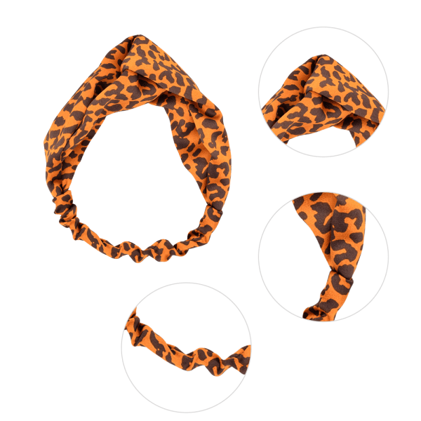 Pannband Gepard Pannband för kvinnor, Leopard knuten orange