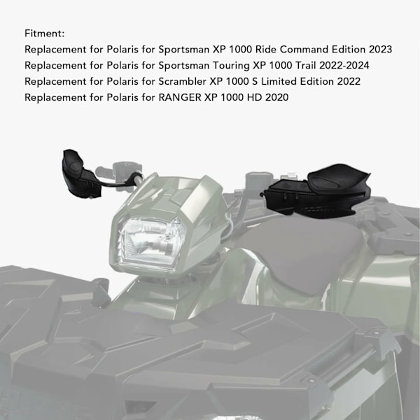 Par Handskydd Svarta Starkt Skydd 2876846 Ersättning för Polaris Sportsman Scrambler 400 450 570 850 XP 1000