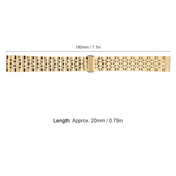 Professionellt utbytesarmband för klocka, justerbar längd, tillbehör, delar, 20 mm/0,79 tum